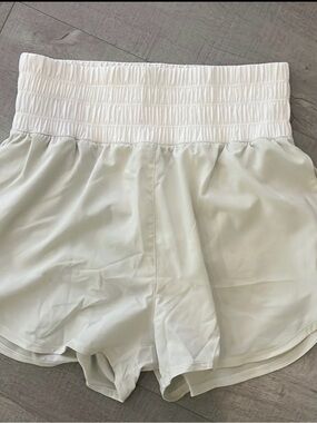 Nike White High-Waist Athletic Shorts